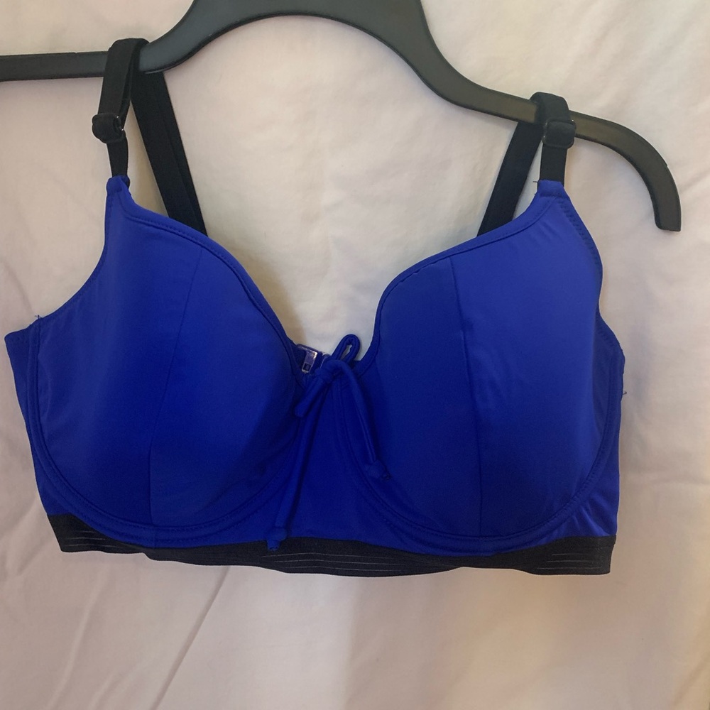 Bare Necessities Pour Moi Cobalt Blue Bikini Top with matching bottoms